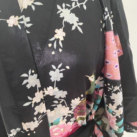 AS NEW SAM WELL SILK LONG ROBE/KIMINO JACKET - ONE SIZE - Picture 2 of 16